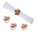 Fall/Harvest Maple Leaves Napkin Ring Set 4