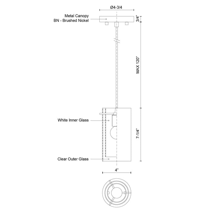 Firenze 4-in Aluminum Pendant