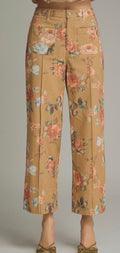Floral print wide leg pants