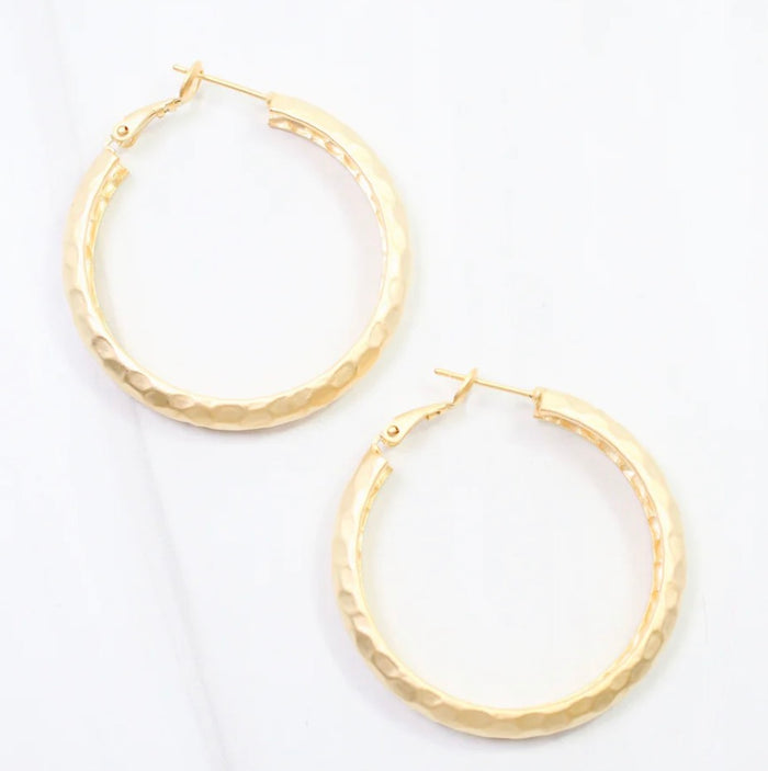Fort Lee hammered hoop earring