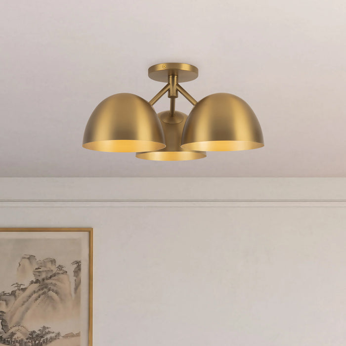 Fosso 17-in Steel Semi-Flush Mount