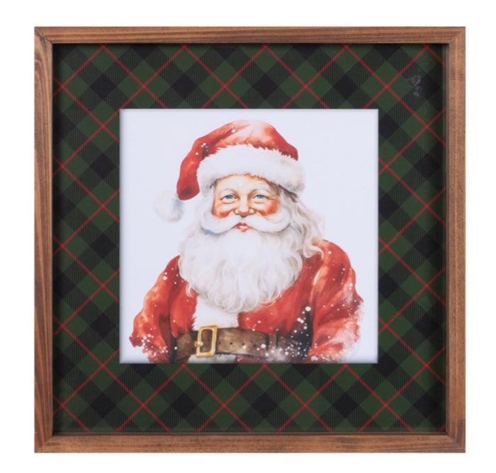 FRAMED SANTA PRINT 15.5”H