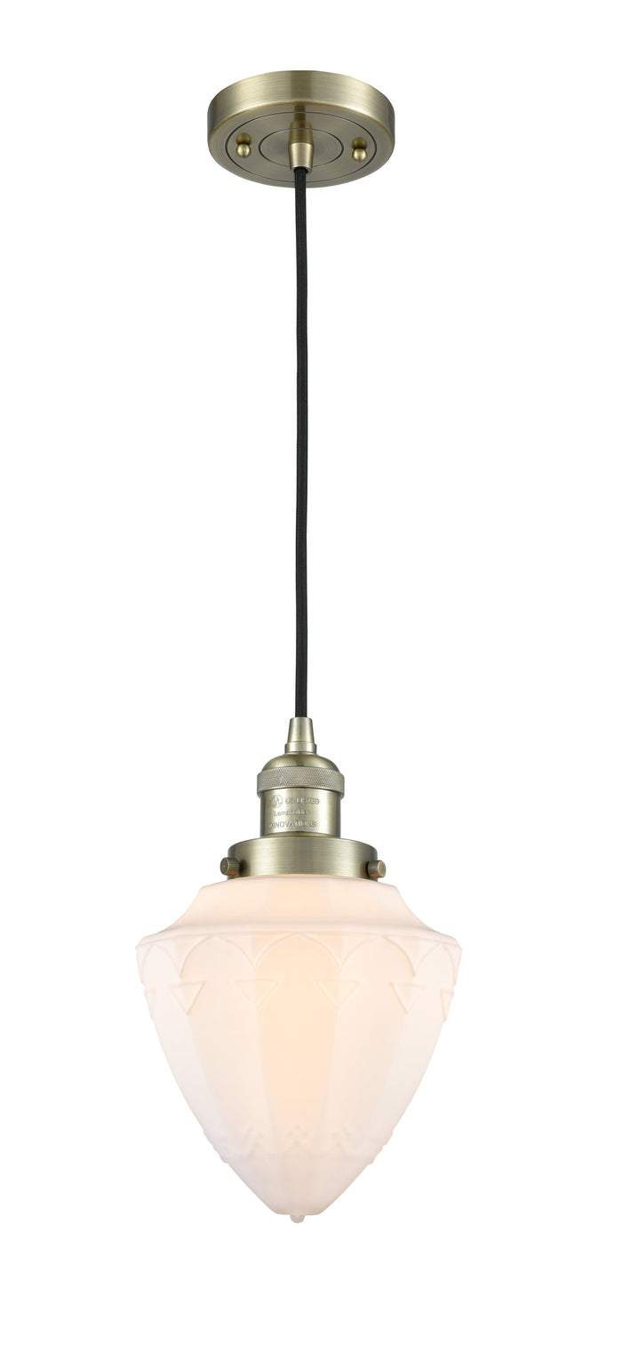 Franklin Restoration Mini Pendant Brass 7 inch