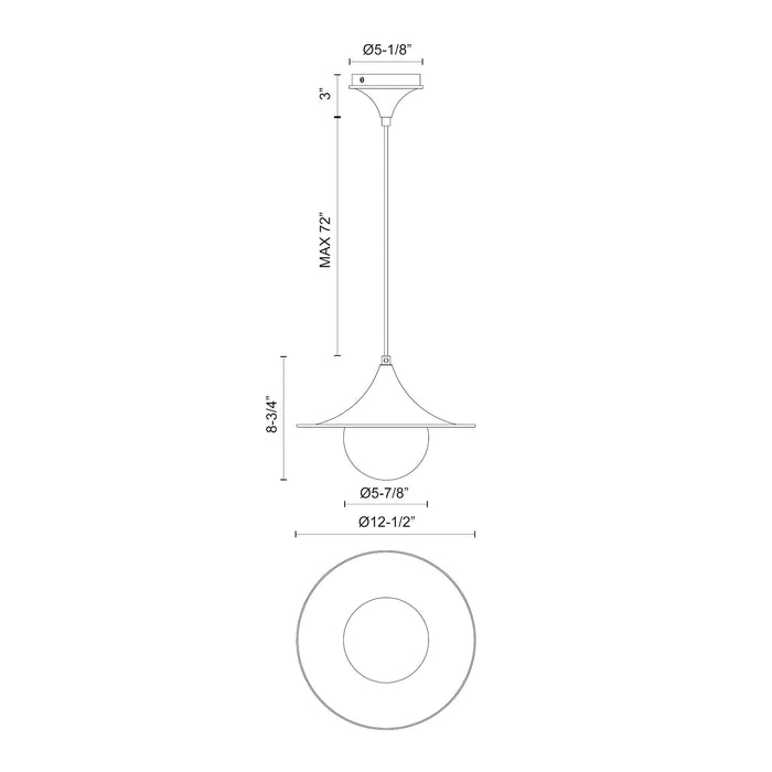 Fuji 12-in Steel Pendant
