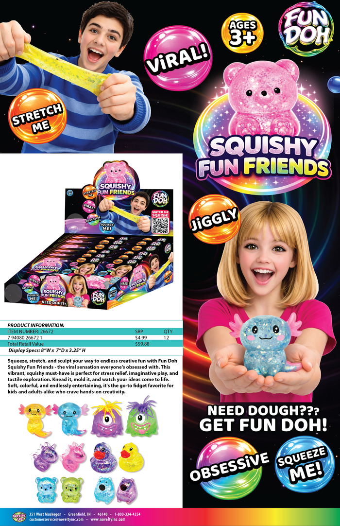 Fun Doh Squishy Gummy Fidget Toy NEW Variety -