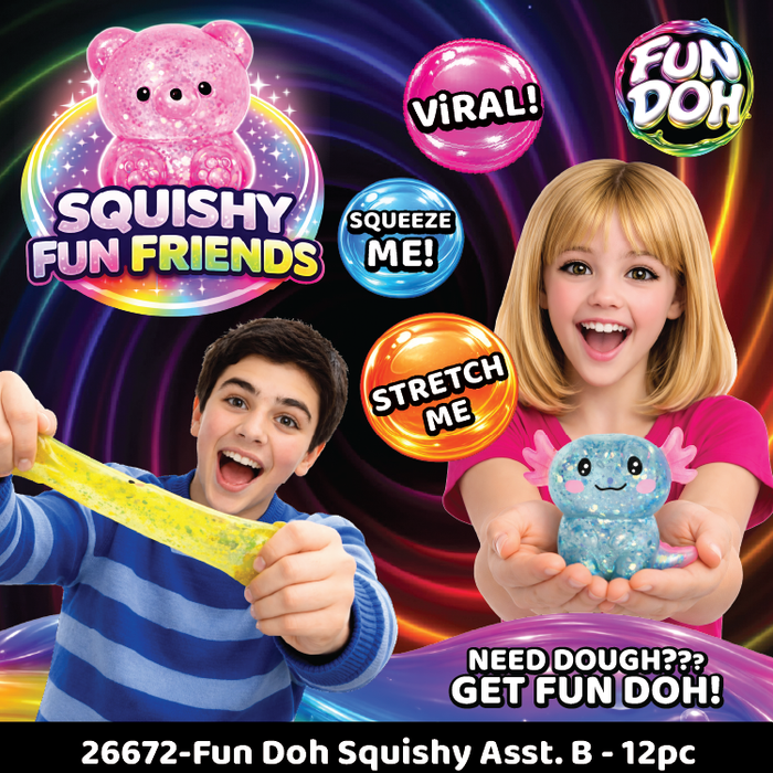 Fun Doh Squishy Gummy Fidget Toy NEW Variety -