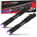 GearLight UV Black Light Flashlight S100 - 2 Pack Mini Blacklight for Leak Detection, Pet Urine, Stains - Black Color