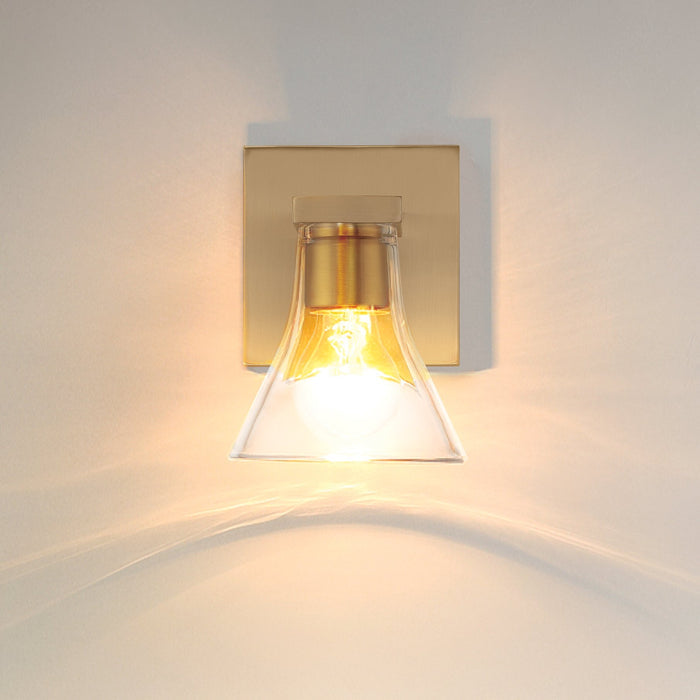 Gilford 5-inch 1-light Champagne Gold Vanity Light with Clear Glass Shade