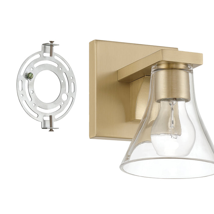 Gilford 5-inch 1-light Champagne Gold Vanity Light with Clear Glass Shade