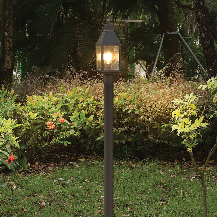 Glencrest 20-inch 1-light Dark Bronze Exterior Post Light with Clear Water Glass