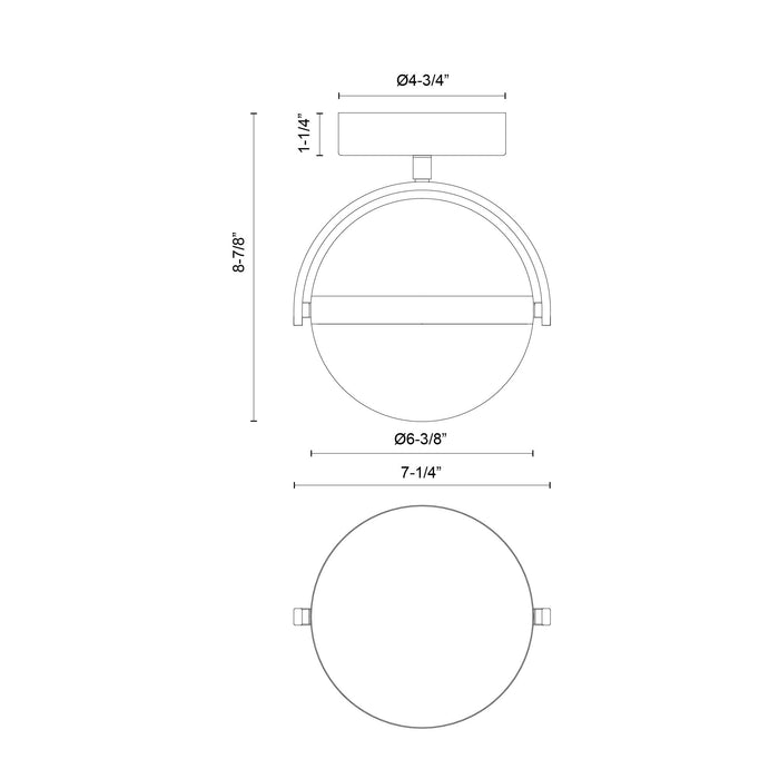 Globo 7-in Steel Flush Mount
