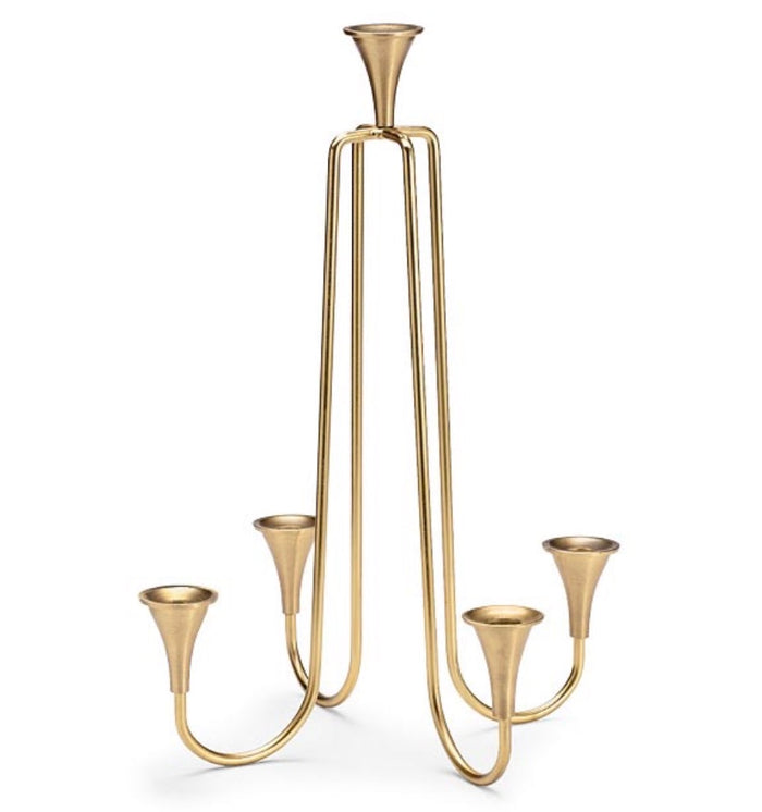 GOLD ALUMINUM TAPER CANDLEHOLDER