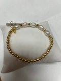 Gold and Freshwater Pearls Pattern Bracelet