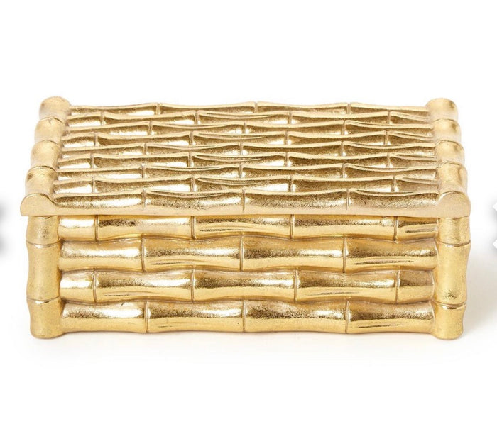 Gold Bamboo Box w/Velvet Lining