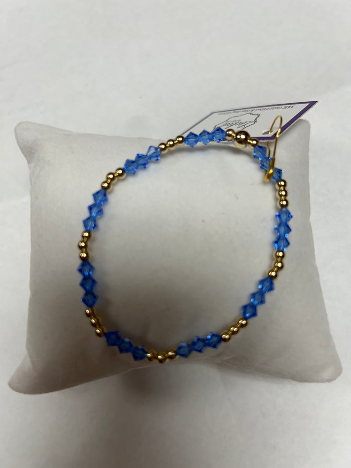 Gold Filled Beads with Sapphire Crystals Bracelet