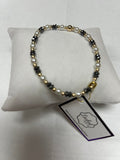 Gold Filled, Dark Hematite, & Pearl Beaded Bracelet