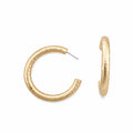 Gold Hammered Hoop Earring
