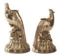 GOLD RESIN PHEASANT TAPER CANDLEHOLDERS