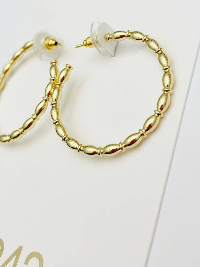GOLDEN - Rice Bead Hoop (gold) ER712