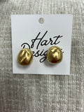 Golden stud earrings
