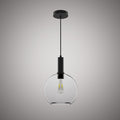 1 Lights Grace 7-in Clear Glass Pendant Matte Black