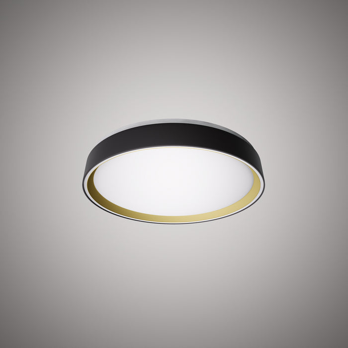 Halo 13-in Flush Mount Black Outside/Gold inside  Dimmable 25W