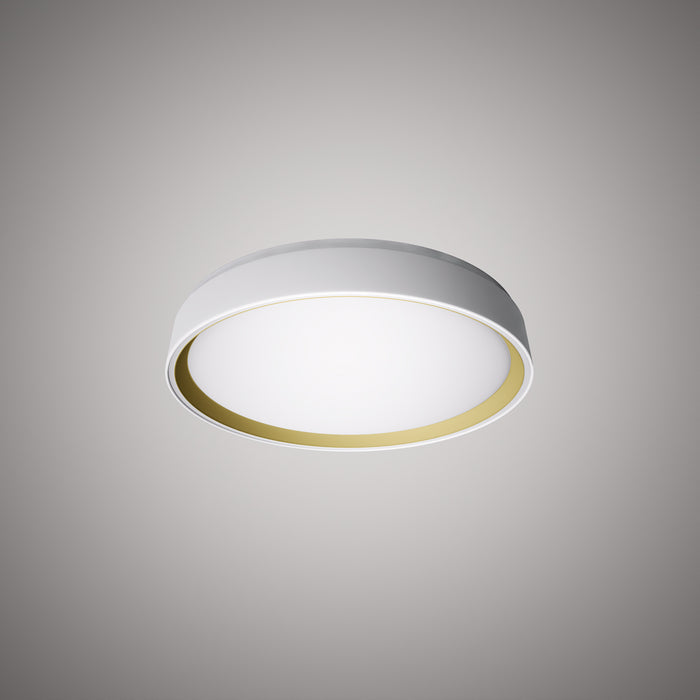 Halo 13-in Flush Mount White Outside/Gold inside  Dimmable 25W