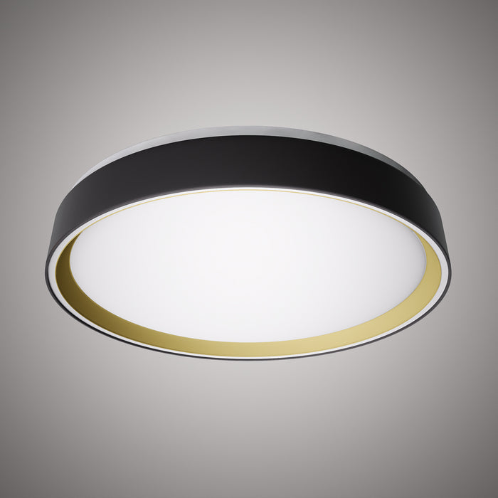 Halo 20-in Flush Mount Black Outside/Gold inside  Dimmable 45W