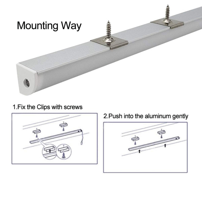 HAMRVL Aluminum LED Channel System, 6-Pack, V Shape, 1ft/30cm, Silver, Includes Cover and Mounting Clips
