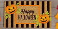 Happy Halloween Striped Jack O' Lanterns Coir Mat