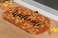 Harvest Blossoms Floral Pumpkins Shaped Coir Mat
