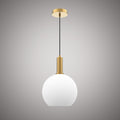 1 Lights Haven 10-in White Opal Glass Pendant  Aged Brass