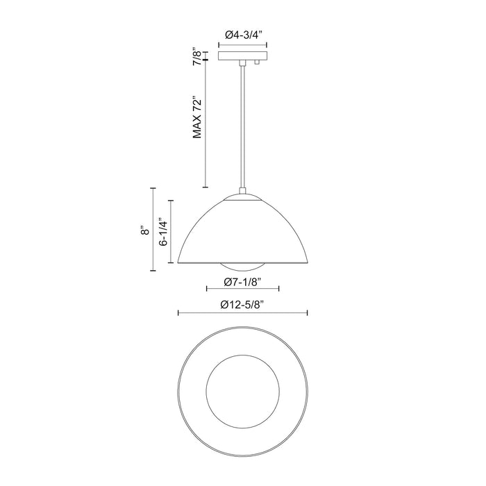 Haven 12-in Steel Pendant