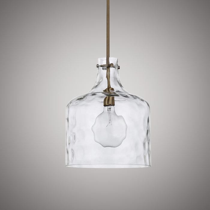 1 Lights Hazel 12-in Pendant Aged Brass  Dimmable 60W