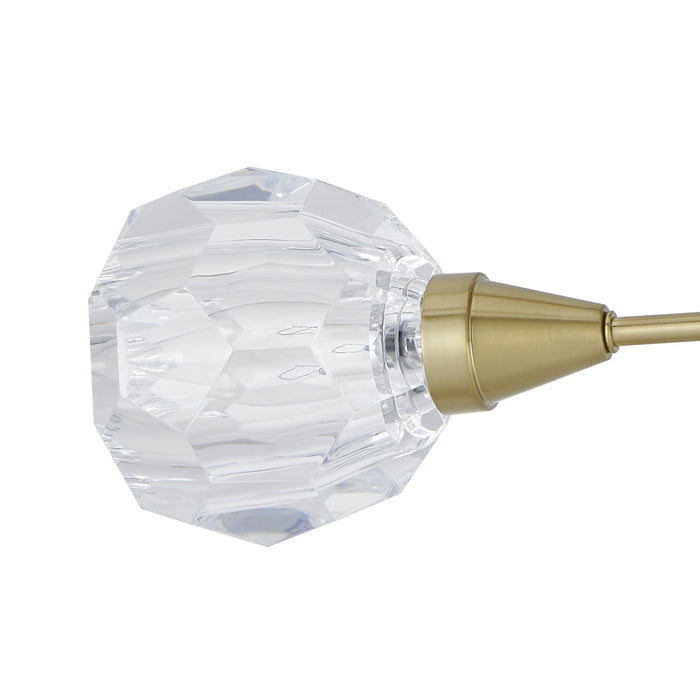 Helena 20-inch 3-light Brushed Gold Semi-Flush Mount with Clear Acrylic Shades