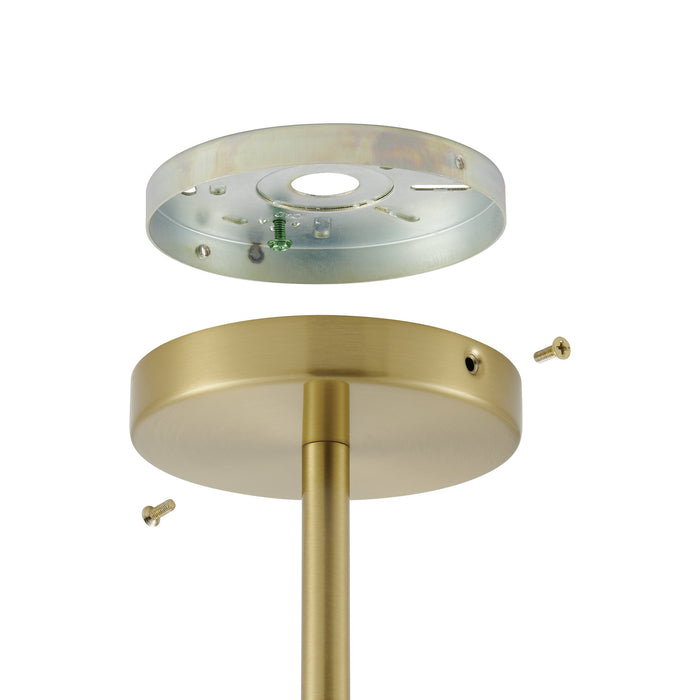 Helena 20-inch 3-light Brushed Gold Semi-Flush Mount with Clear Acrylic Shades