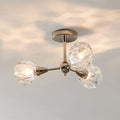 Helena 20-inch 3-light Polished Nickel Semi-Flush Mount with Clear Acrylic Shades