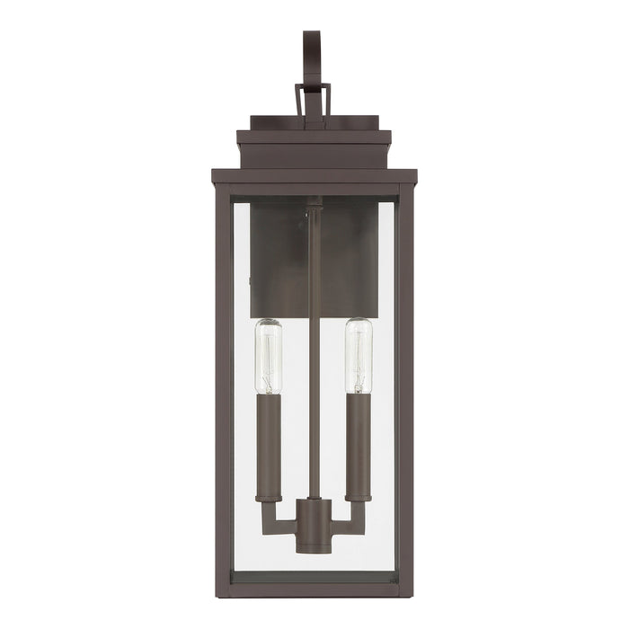 Hillside 20-inch 2-light Dark Bronze Exterior Wall Sconce with Clear Glass