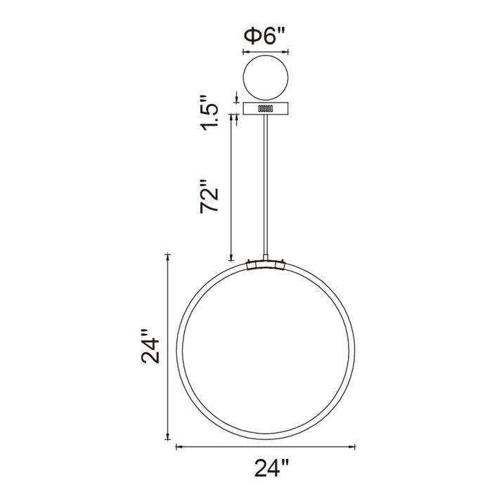 Hoops Chandeliers Satin Gold 24in LED