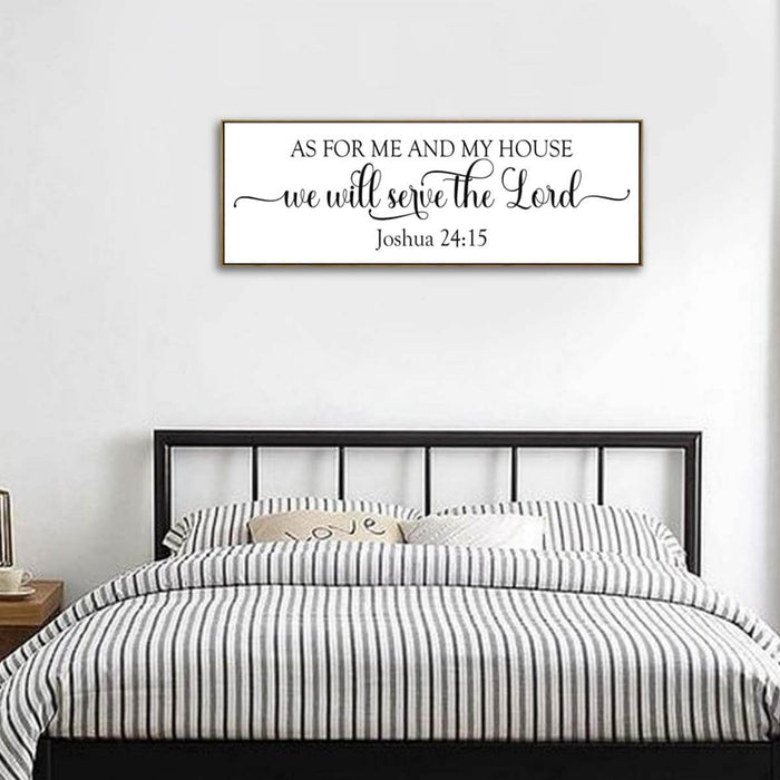 Inspirational Home Sign Canvas Art for Farmhouse Decor - Rustic Living Room Wall Art (Brown Wooden Frame/ 43x15inch)