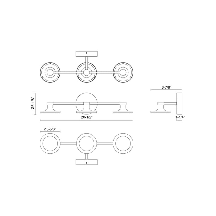 Issa 21-in Aluminum Vanity Light
