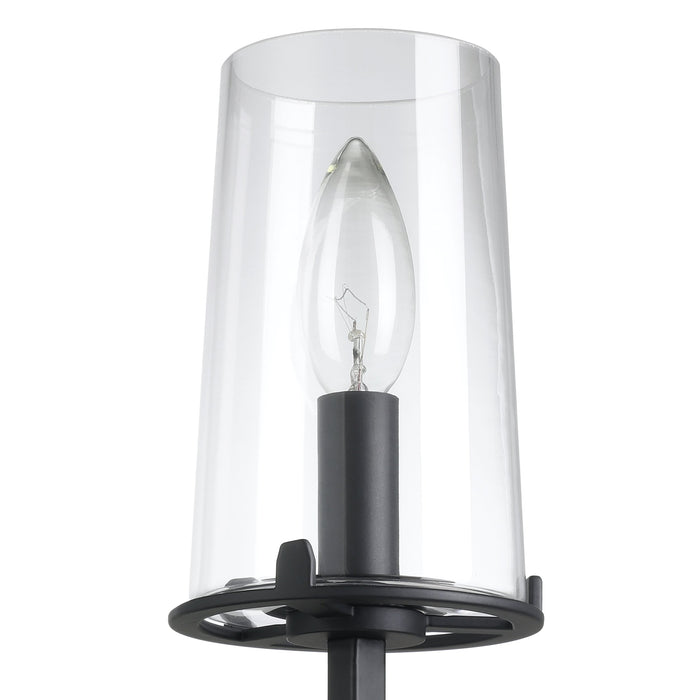 Jared 13-inch 1-light Matte Black Vanity Light with Clear Glass Shade