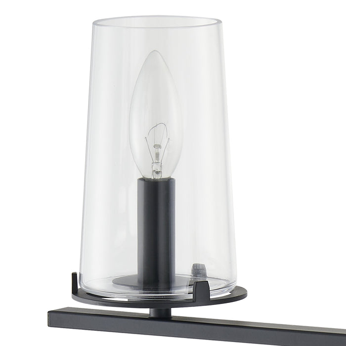 Jared 24-inch 3-light Matte Black Vanity Light with Clear Glass Shades