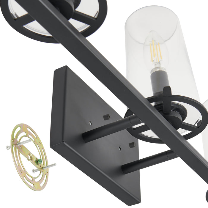 Jared 24-inch 3-light Matte Black Vanity Light with Clear Glass Shades