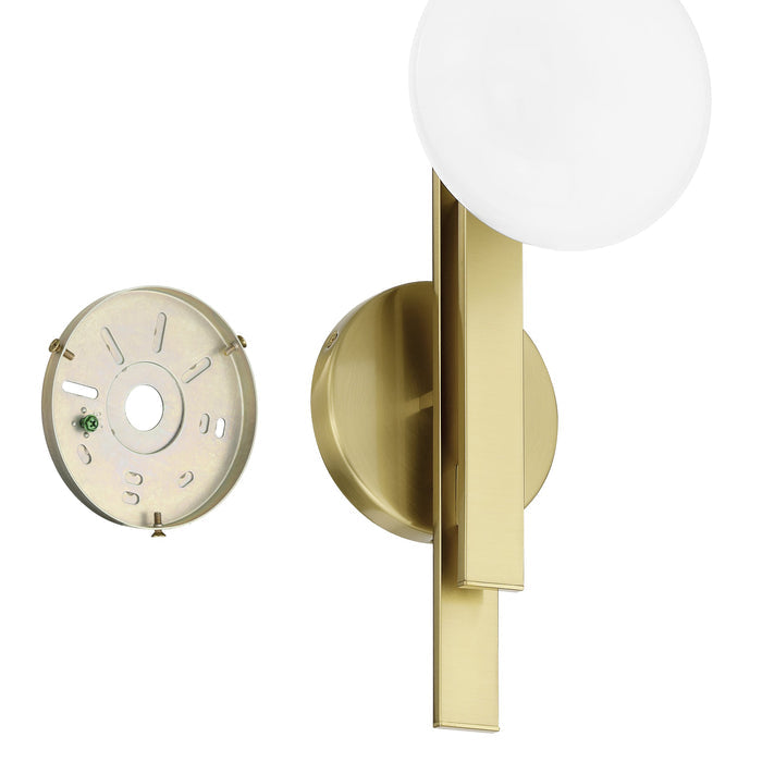 Julep 15-inch 1-light Brushed Gold Vanity Light with Opal Glass Shade
