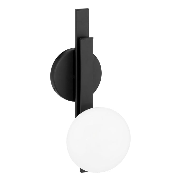 Julep 15-inch 1-light Matte Black Vanity Light with Opal Glass Shade