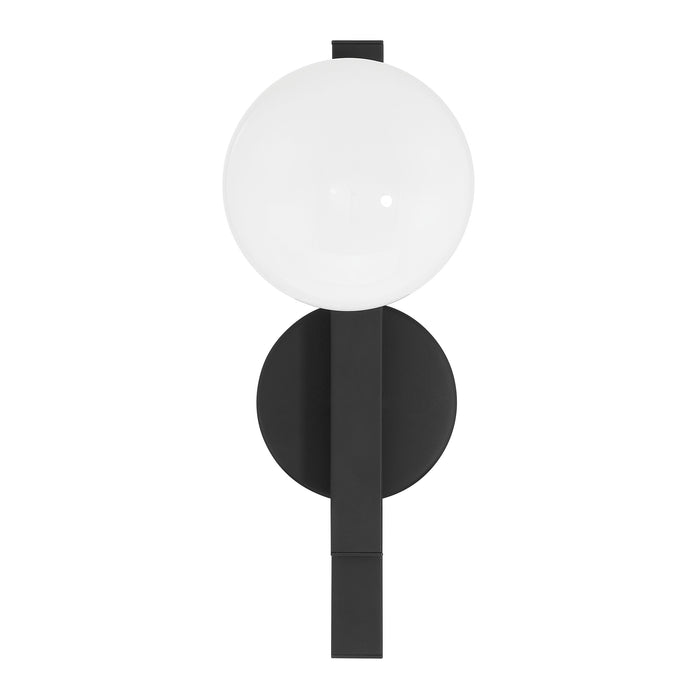 Julep 15-inch 1-light Matte Black Vanity Light with Opal Glass Shade