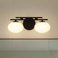 Julep 16-inch 2-light Matte Black Vanity Light with Opal Glass Shades