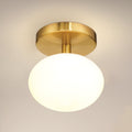 Julep 6-inch 1-light Brushed Gold Semi-Flush Mount with Opal Glass Shade