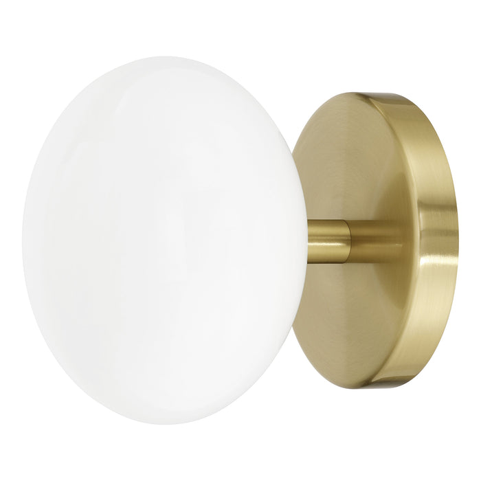 Julep 6-inch 1-light Brushed Gold Semi-Flush Mount with Opal Glass Shade
